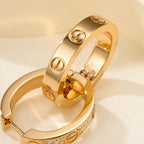 [LUXE JEWELRY] LOVE 3.3MM DANGLE HALF DIAMOND EARRINGS