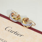 [LUXE JEWELRY] TRINITY HALF DIAMOND  CLASSIC EARRINGS