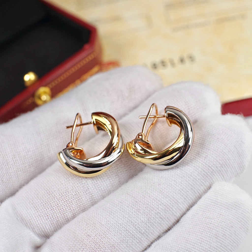 [LUXE JEWELRY] TRINITY ON DIAMOND CLASSIC EARRINGS