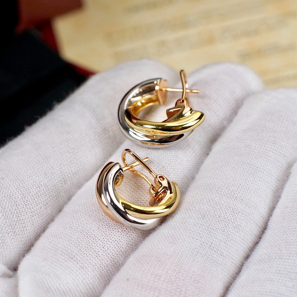 [LUXE JEWELRY] TRINITY ON DIAMOND CLASSIC EARRINGS