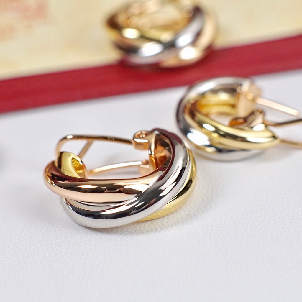 [LUXE JEWELRY] TRINITY ON DIAMOND CLASSIC EARRINGS