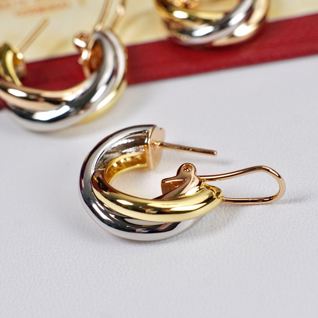 [LUXE JEWELRY] TRINITY ON DIAMOND CLASSIC EARRINGS
