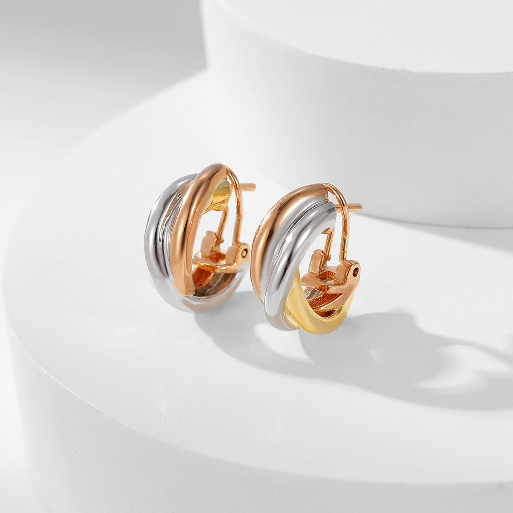 [LUXE JEWELRY] TRINITY ON DIAMOND CLASSIC EARRINGS