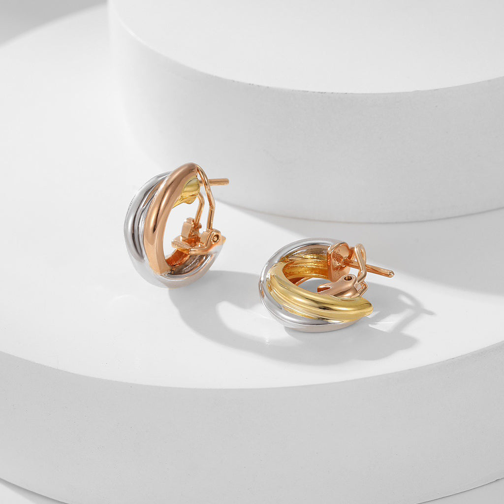 [LUXE JEWELRY] TRINITY ON DIAMOND CLASSIC EARRINGS