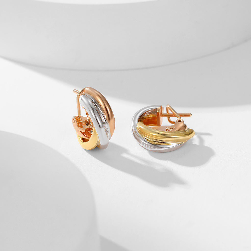 [LUXE JEWELRY] TRINITY ON DIAMOND CLASSIC EARRINGS