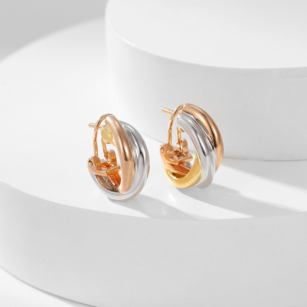 [LUXE JEWELRY] TRINITY ON DIAMOND CLASSIC EARRINGS