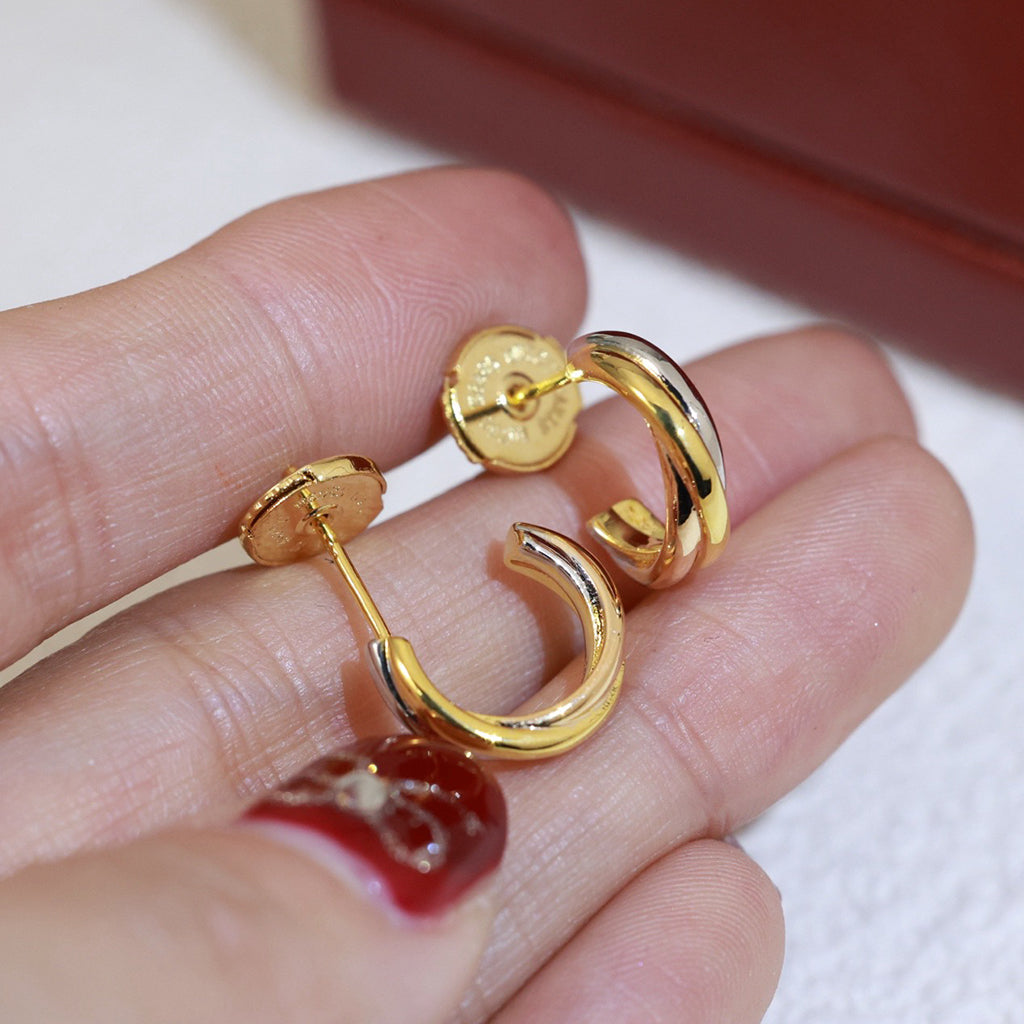 [LUXE JEWELRY] TRINITY ON DIAMOND MINI EARRINGS