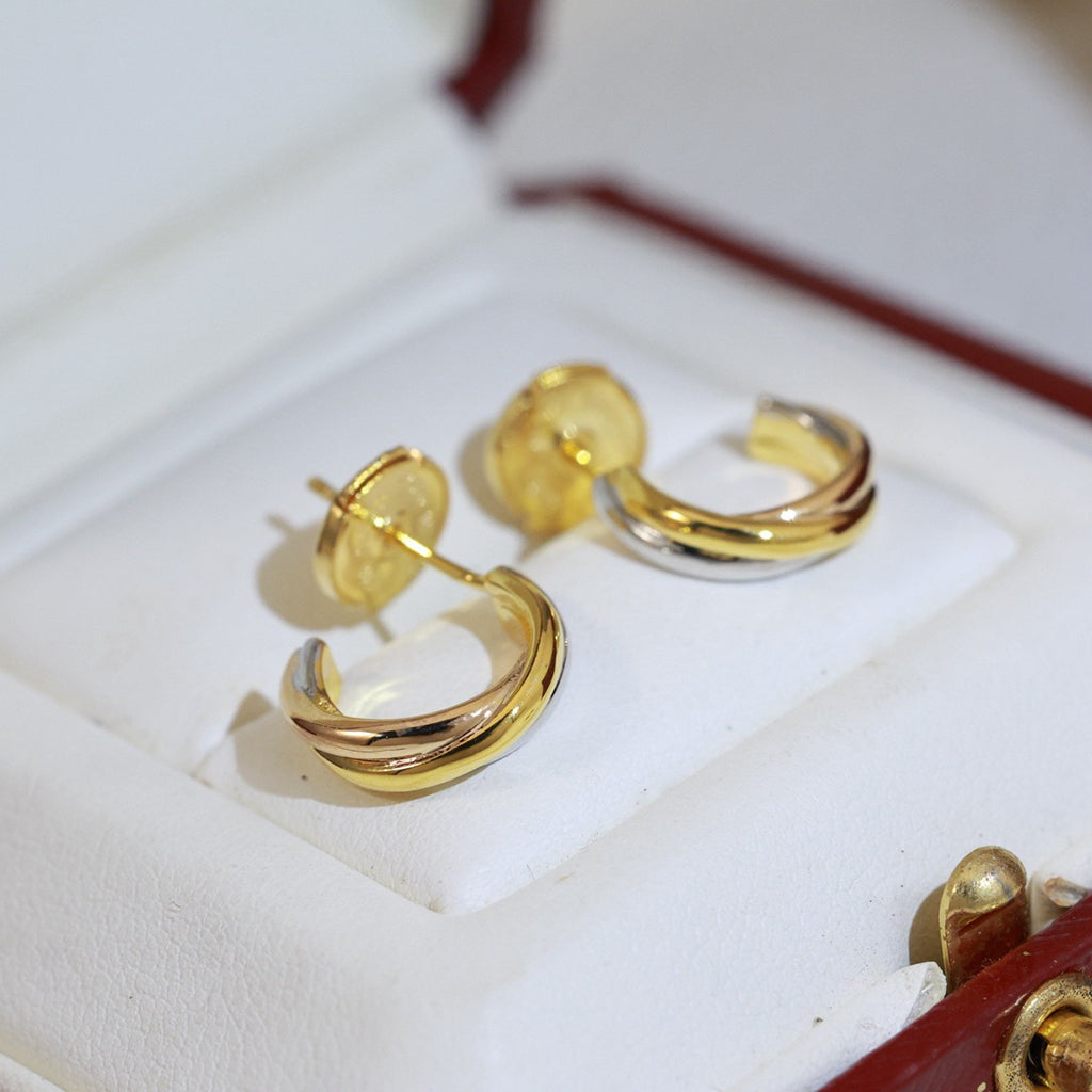 [LUXE JEWELRY] TRINITY ON DIAMOND MINI EARRINGS