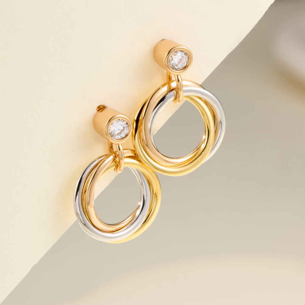 [LUXE JEWELRY] TRINITY ON DIAMOND  EARRINGS