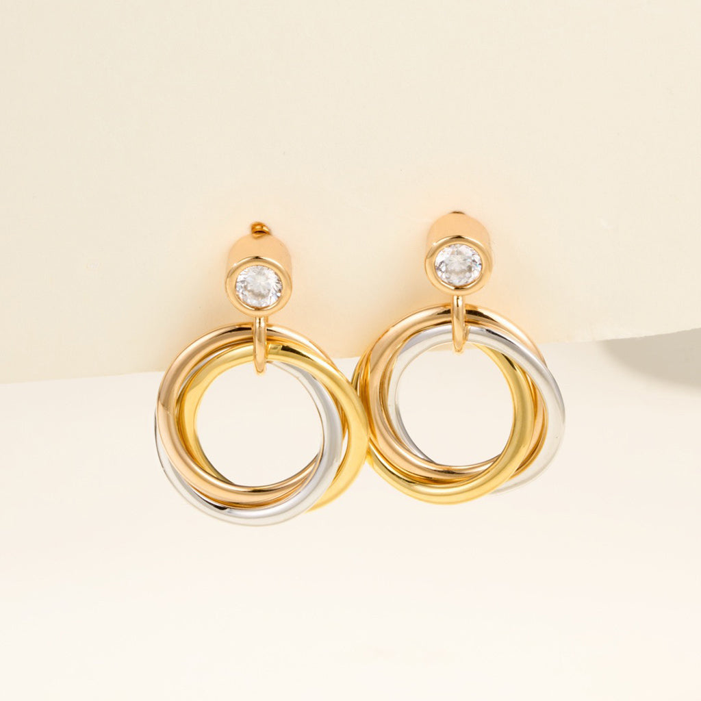 [LUXE JEWELRY] TRINITY ON DIAMOND  EARRINGS