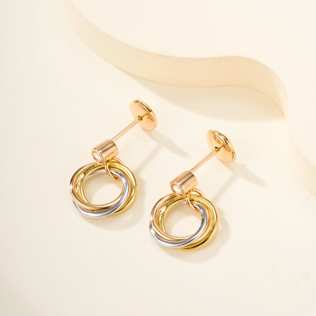 [LUXE JEWELRY] TRINITY ON DIAMOND  EARRINGS