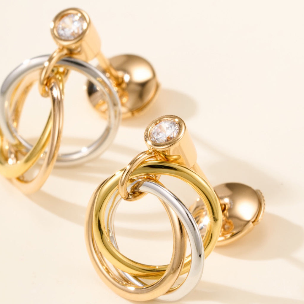 [LUXE JEWELRY] TRINITY ON DIAMOND  EARRINGS