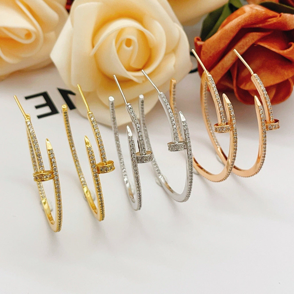 [LUXE JEWELRY] JUSTE FULL DIAMOND LARGE EARRINGS