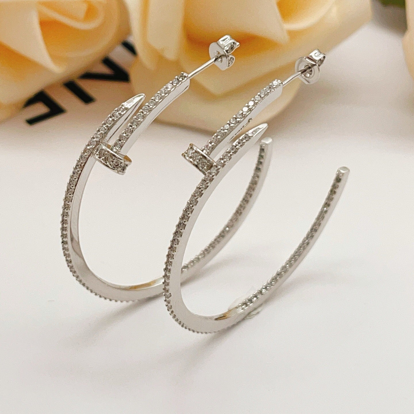 [LUXE JEWELRY] JUSTE FULL DIAMOND LARGE EARRINGS