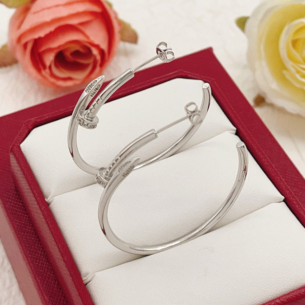[LUXE JEWELRY] JUSTE HALF DIAMOND LARGE EARRINGS