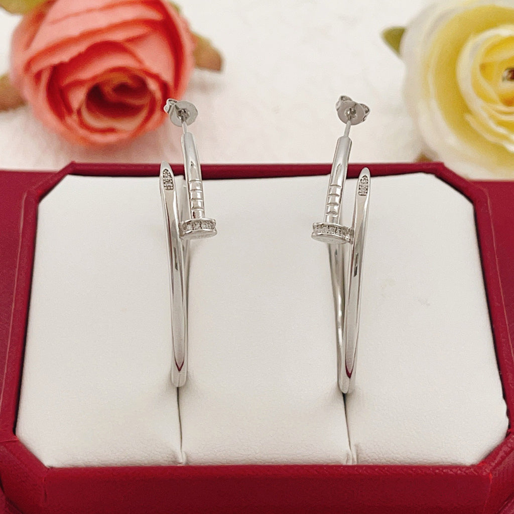 [LUXE JEWELRY] JUSTE HALF DIAMOND LARGE EARRINGS
