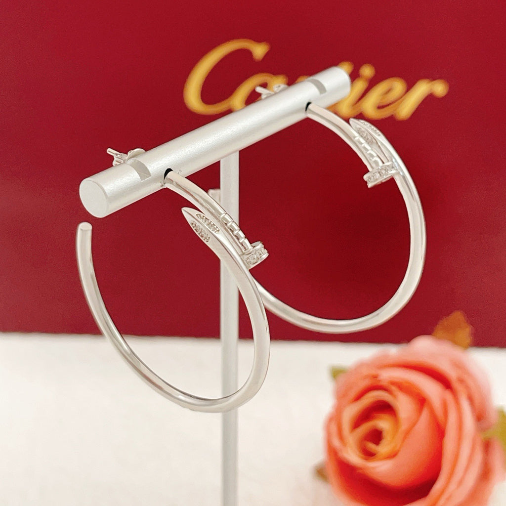[LUXE JEWELRY] JUSTE HALF DIAMOND LARGE EARRINGS