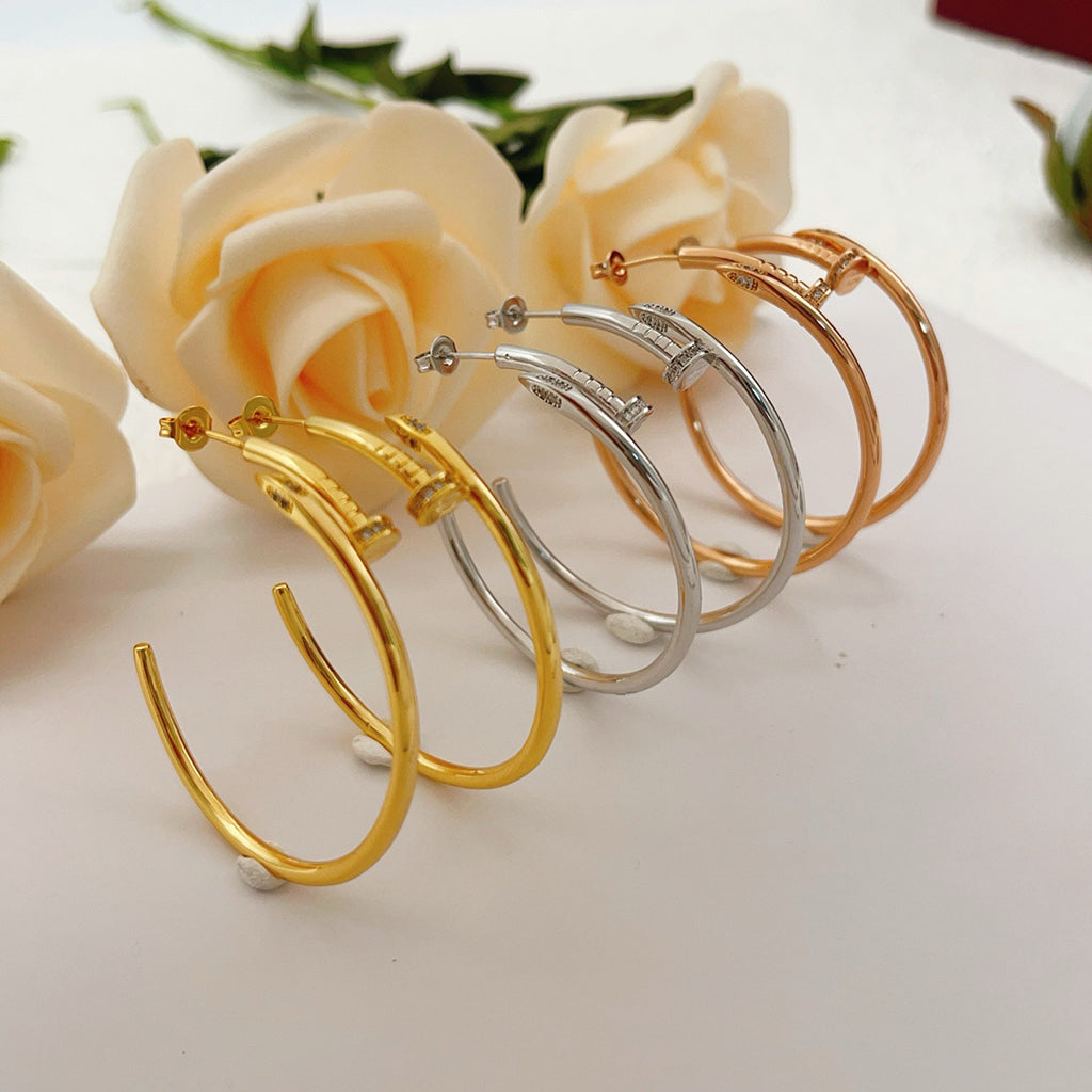 [LUXE JEWELRY] JUSTE HALF DIAMOND LARGE EARRINGS
