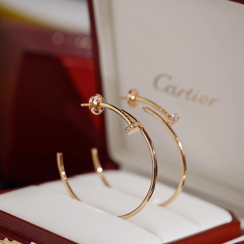 [LUXE JEWELRY] JUSTE HALF DIAMOND LARGE EARRINGS