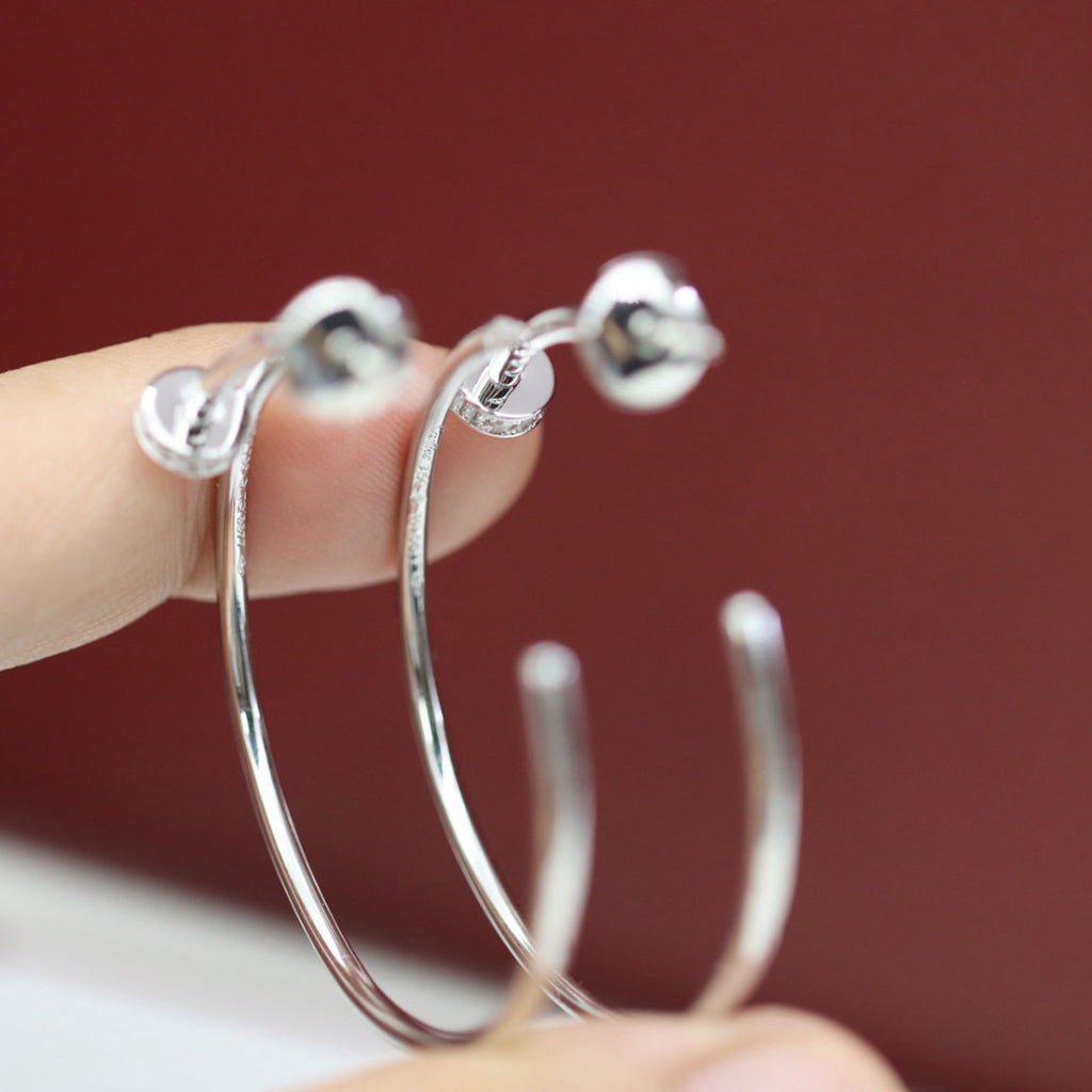 [LUXE JEWELRY] JUSTE HALF DIAMOND LARGE EARRINGS
