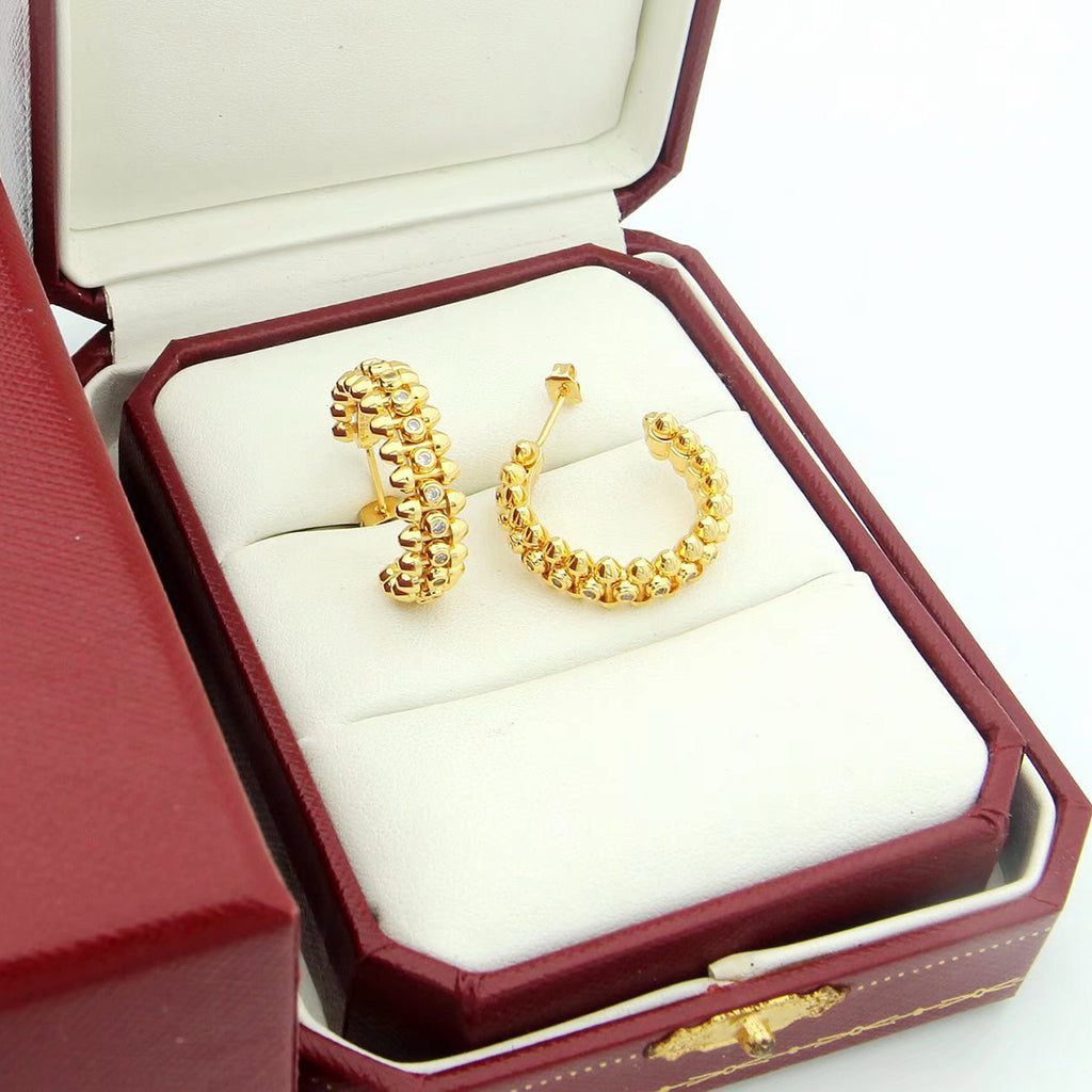 [LUXE JEWELRY] CLASH FULL DIAMOND MEDIUM EARRINGS