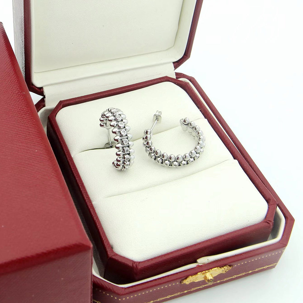 [LUXE JEWELRY] CLASH FULL DIAMOND MEDIUM EARRINGS