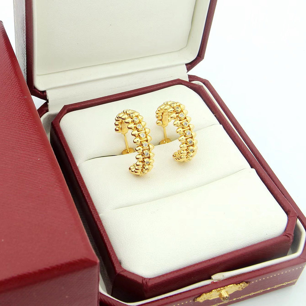 [LUXE JEWELRY] CLASH FULL DIAMOND MEDIUM EARRINGS