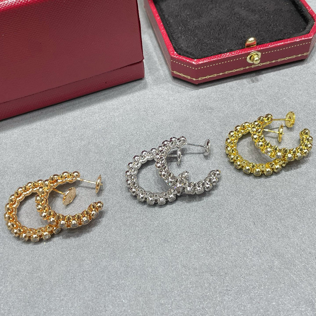 [LUXE JEWELRY] CLASH FULL DIAMOND MEDIUM EARRINGS