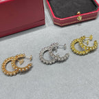 [LUXE JEWELRY] CLASH FULL DIAMOND MEDIUM EARRINGS