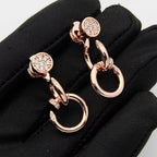 [LUXE JEWELRY] JUSTE HALF DIAMOND DOUBLE EARRINGS