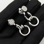 [LUXE JEWELRY] JUSTE HALF DIAMOND DOUBLE EARRINGS
