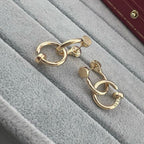[LUXE JEWELRY] JUSTE NO DIAMOND DOUBLE EARRINGS