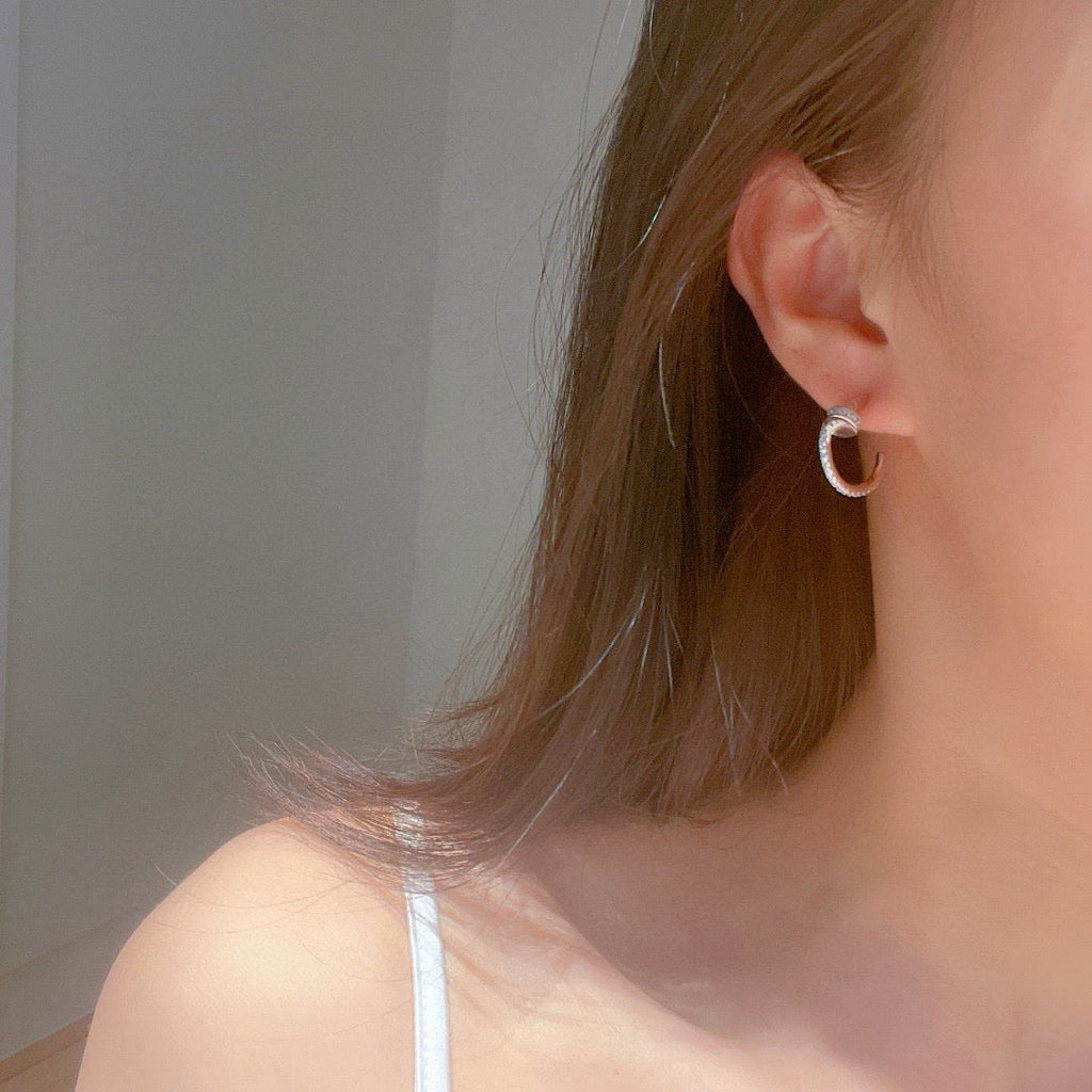 [LUXE JEWELRY] JUSTE FULL DIAMOND DOUBLE EARRINGS