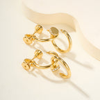 [LUXE JEWELRY] JUSTE HALF DIAMOND DOUBLE EARRINGS