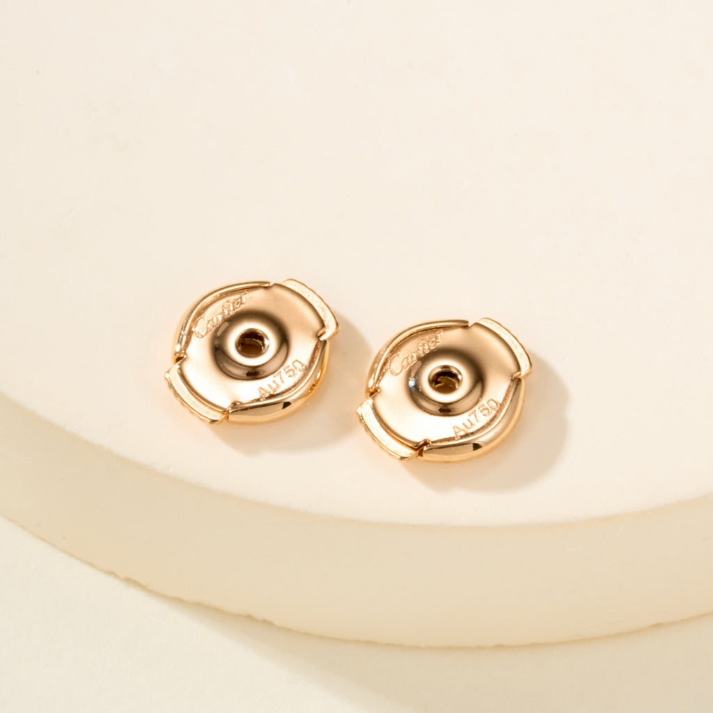 [LUXE JEWELRY] JUSTE HALF DIAMOND DOUBLE EARRINGS