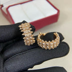 [LUXE JEWELRY] CLASH 9.2MM FULL DIAMOND DOUBLE ROW EARRINGS