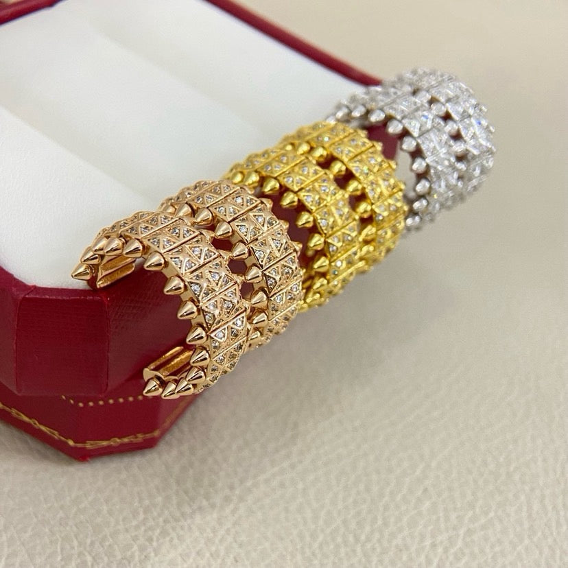 [LUXE JEWELRY] CLASH 9.2MM FULL DIAMOND DOUBLE ROW EARRINGS