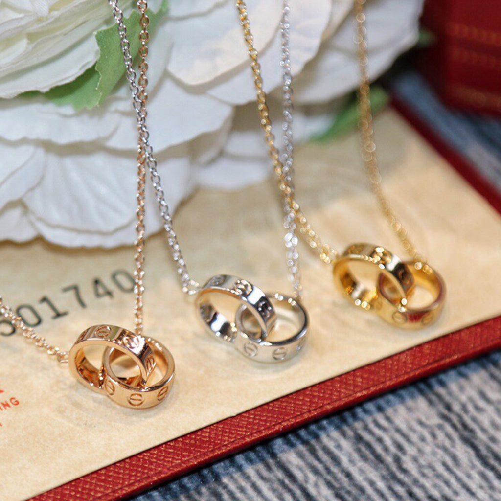 [LUXE JEWELRY] LOVE DOUBLE RING NECKLACE