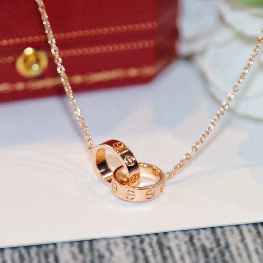 [LUXE JEWELRY] LOVE DOUBLE RING NECKLACE