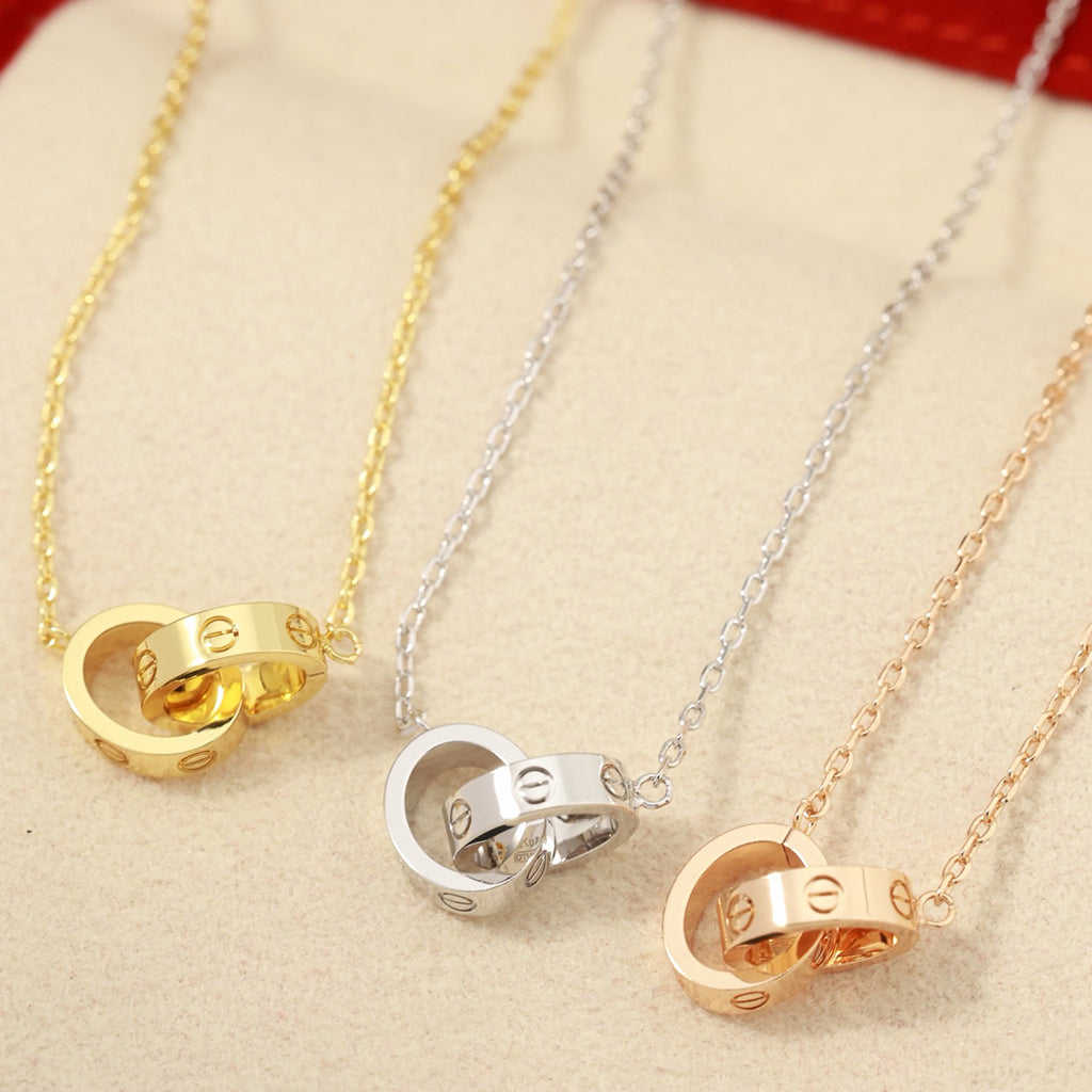 [LUXE JEWELRY] LOVE DOUBLE RING NECKLACE