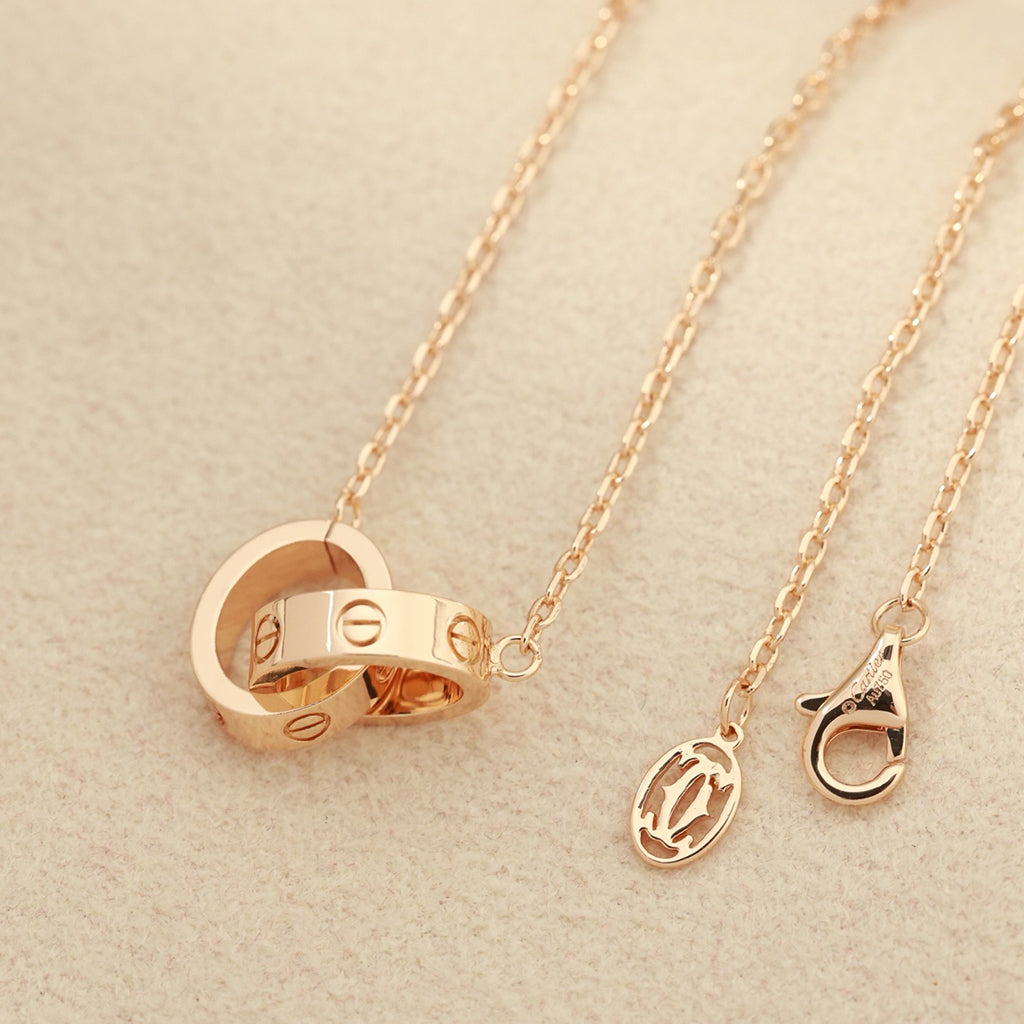 [LUXE JEWELRY] LOVE DOUBLE RING NECKLACE