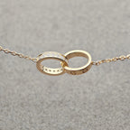 [LUXE JEWELRY] LOVE DOUBLE RING HALF DIAMOND NECKLACE