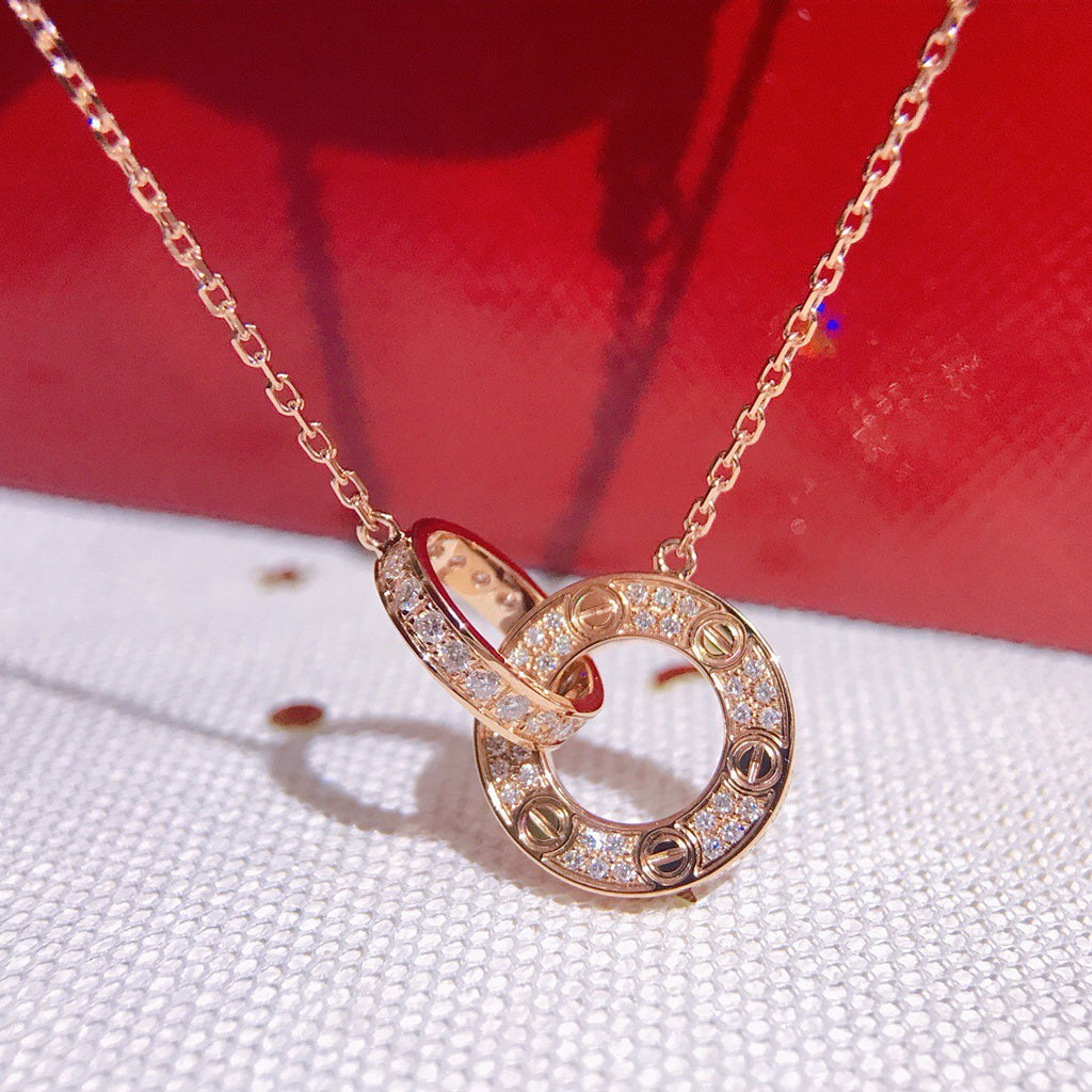[LUXE JEWELRY] LOVE  FULL DIAMOND PENDANT NECKLACE