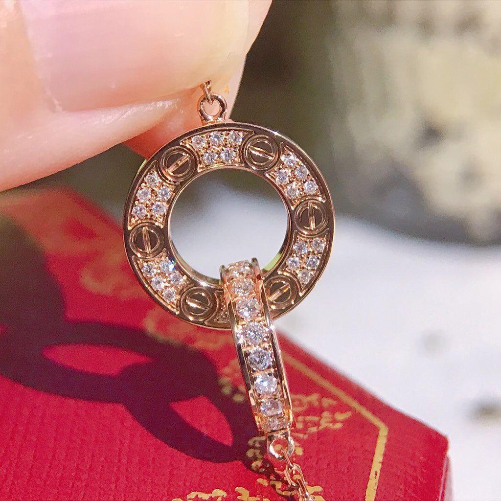 [LUXE JEWELRY] LOVE  FULL DIAMOND PENDANT NECKLACE
