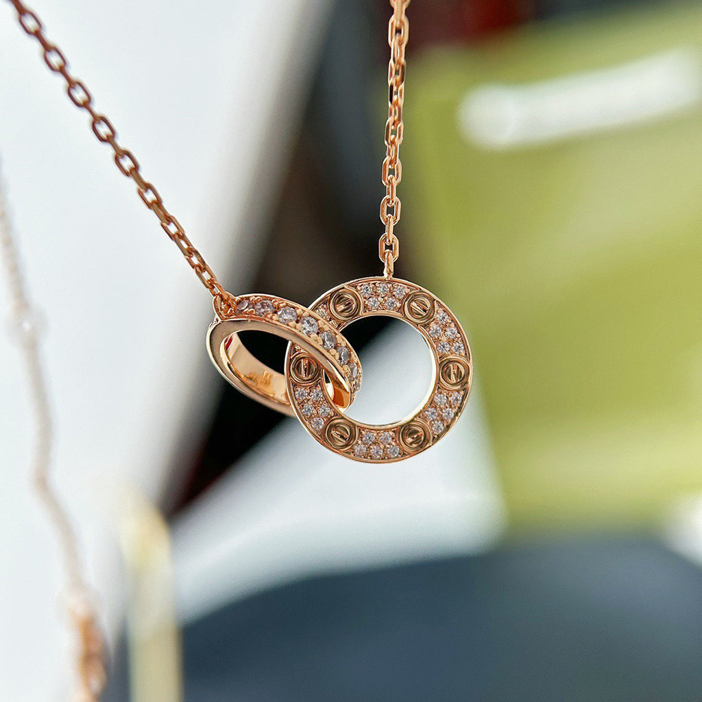 [LUXE JEWELRY] LOVE  FULL DIAMOND PENDANT NECKLACE