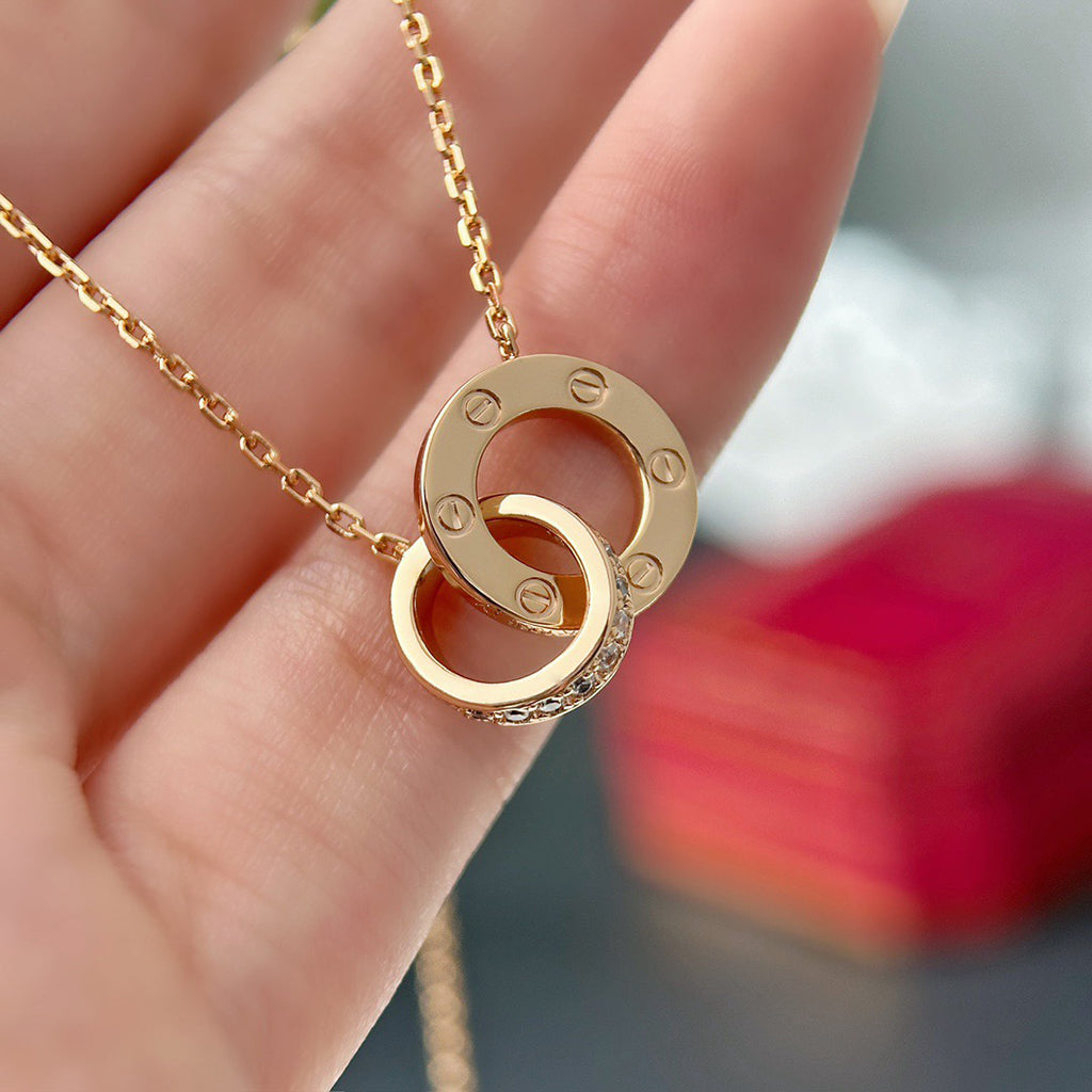 [LUXE JEWELRY] LOVE  FULL DIAMOND PENDANT NECKLACE