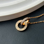 [LUXE JEWELRY] LOVE  FULL DIAMOND PENDANT NECKLACE