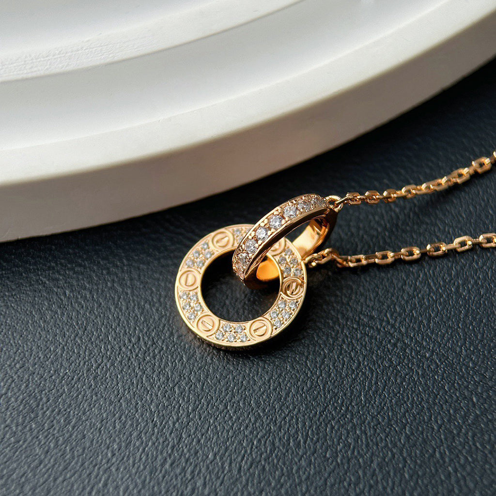 [LUXE JEWELRY] LOVE  FULL DIAMOND PENDANT NECKLACE