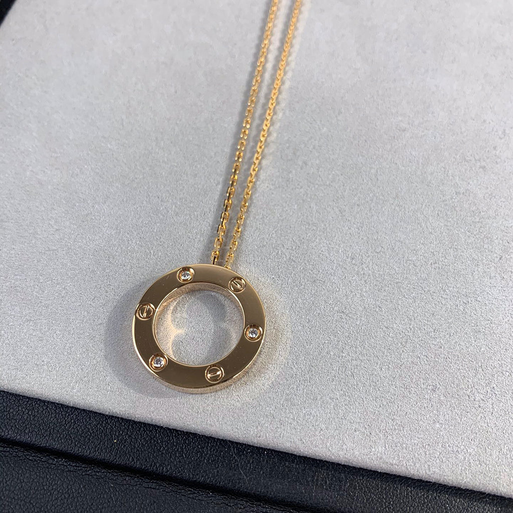 [LUXE JEWELRY] LOVE NECKLACE 16MM 3 DIAMONDS