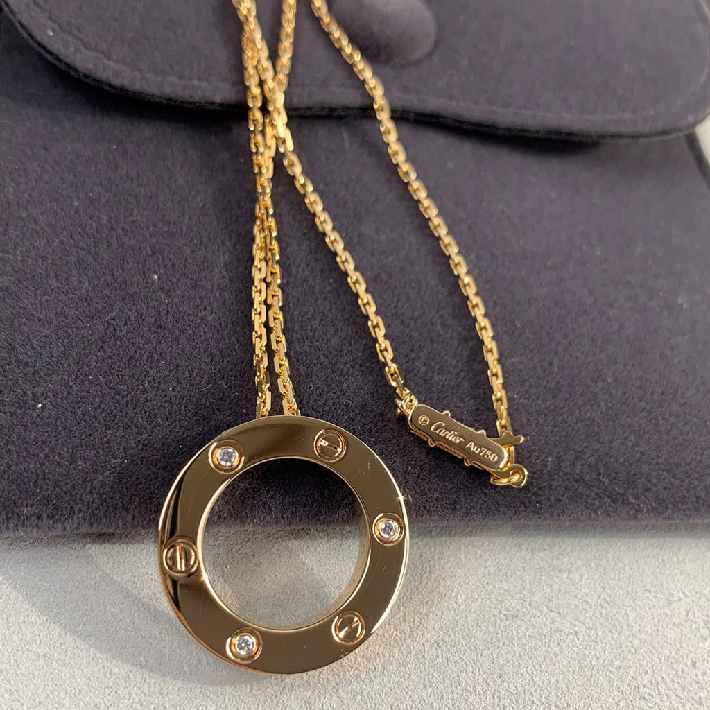 [LUXE JEWELRY] LOVE NECKLACE 16MM 3 DIAMONDS
